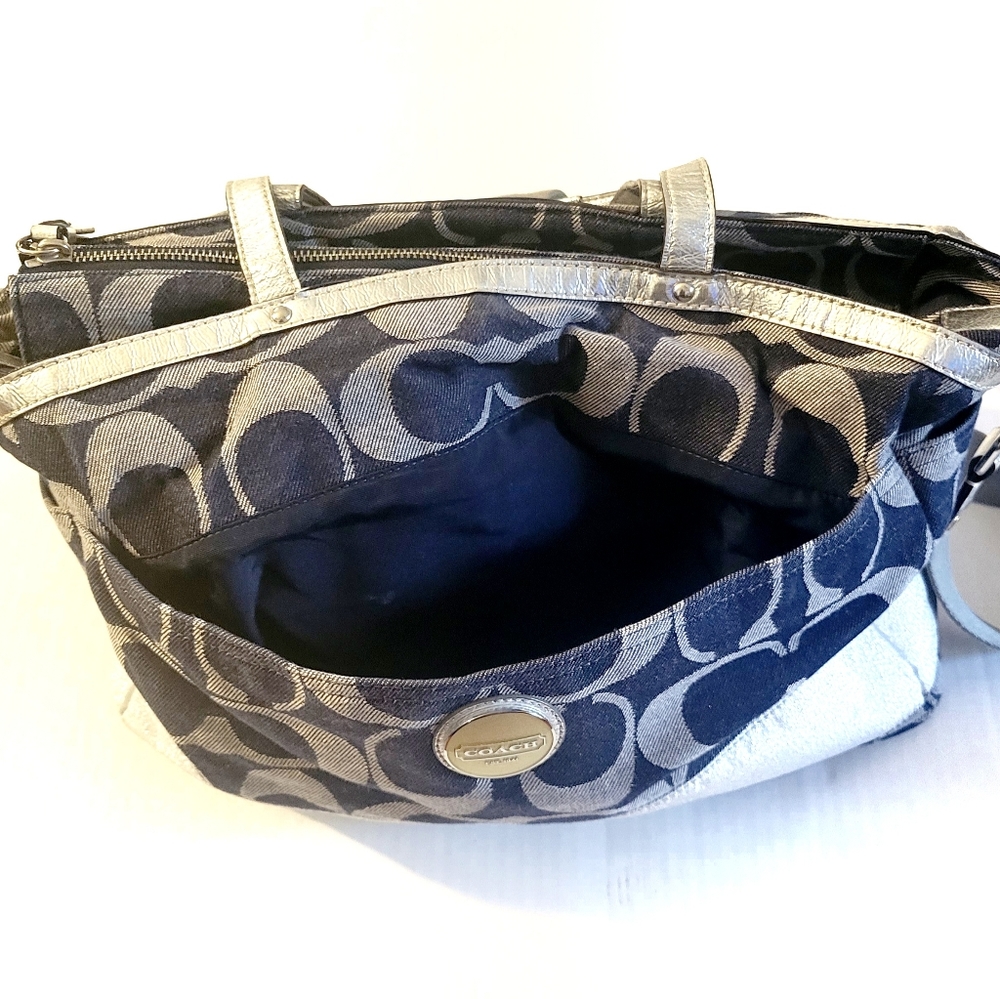 COACH Denim and Silver Diaper Bag - Picture 9 of 14